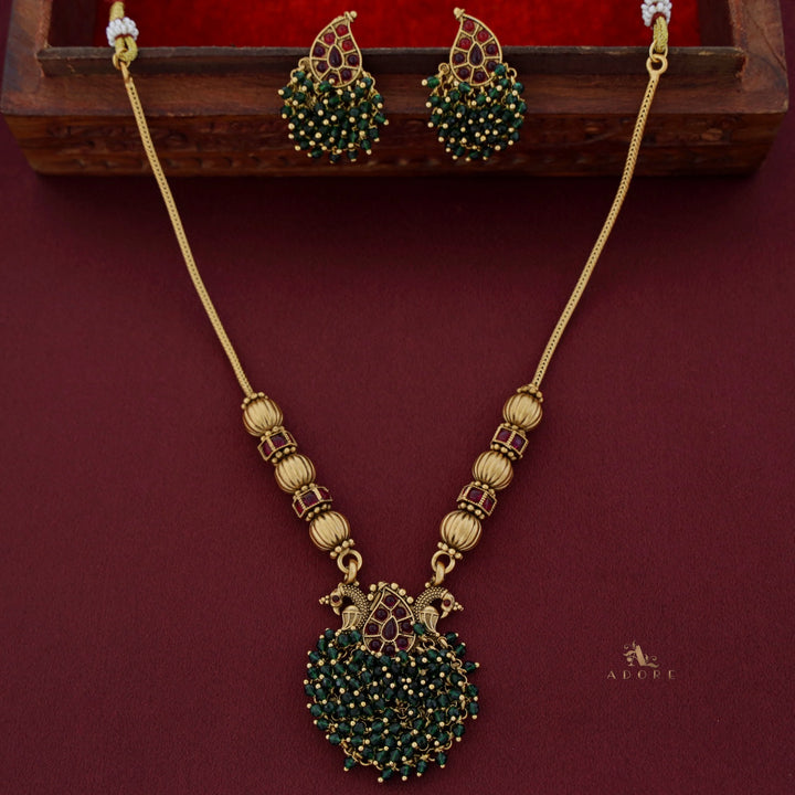 Mrithanga Mayoora Neckpiece With Earring