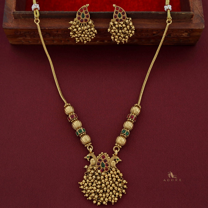 Mrithanga Mayoora Neckpiece With Earring