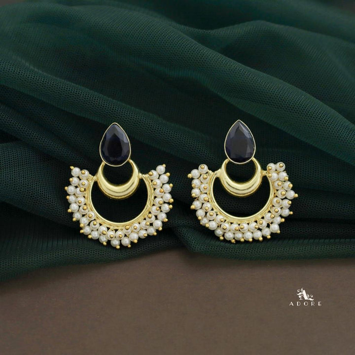 Drop Golden Moon Cluster Pearl Earring