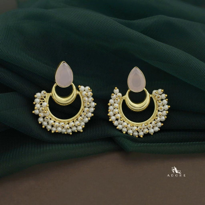 Drop Golden Moon Cluster Pearl Earring
