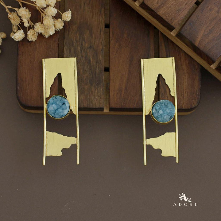 Ansika Handmade Druzy Stone Round Earring