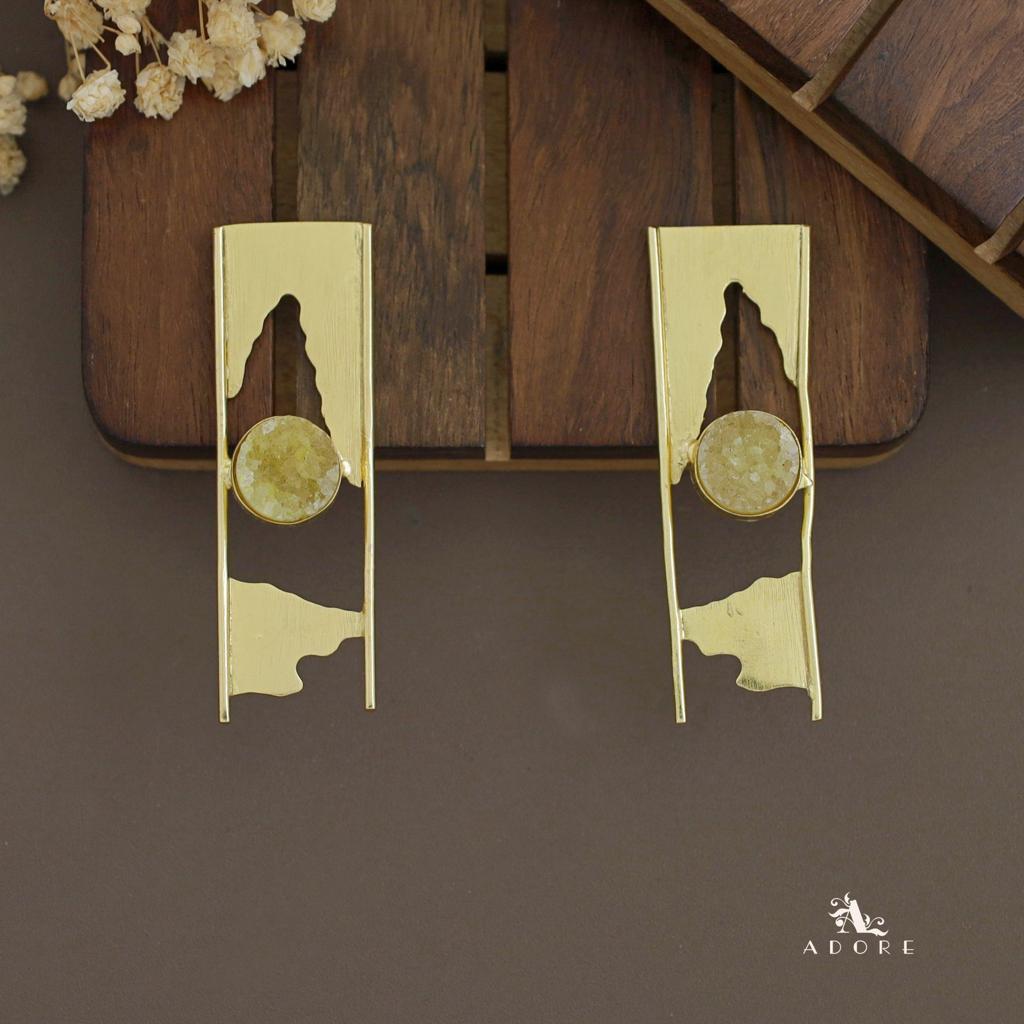 Ansika Handmade Druzy Stone Round Earring