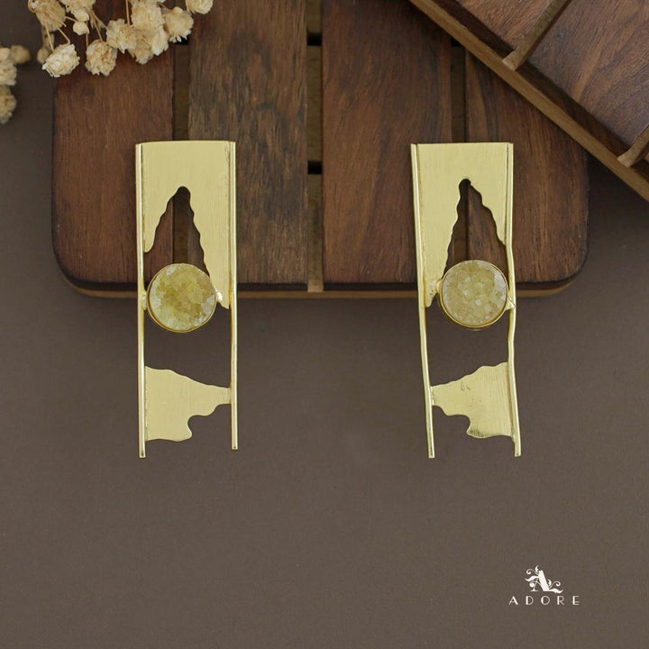 Ansika Handmade Druzy Stone Round Earring