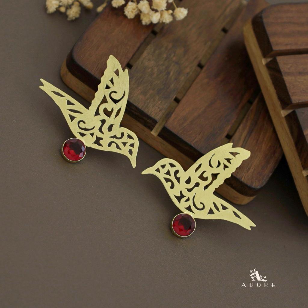 Amaya Glossy Golden Bird Earring