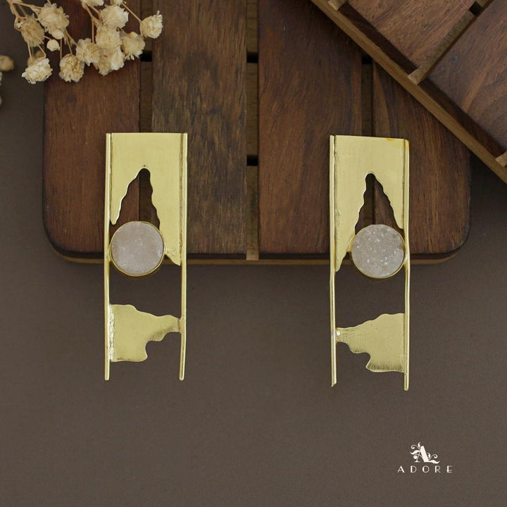 Ansika Handmade Druzy Stone Round Earring