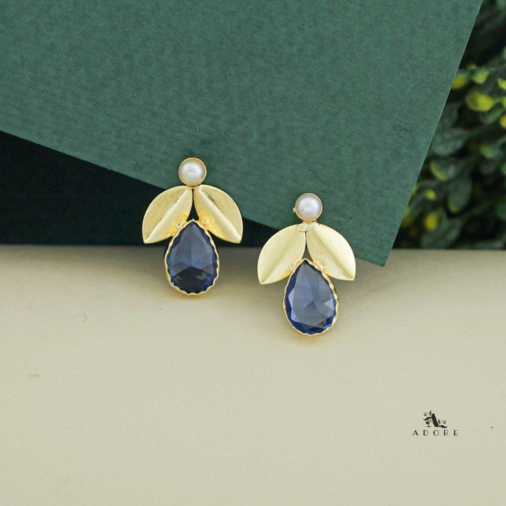 Ajala 2 Fold Leaf Glossy With Pearl Earring