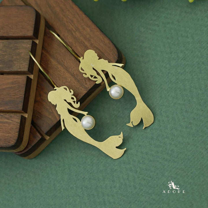 Navika Golden Mermaid With Pearl Drop