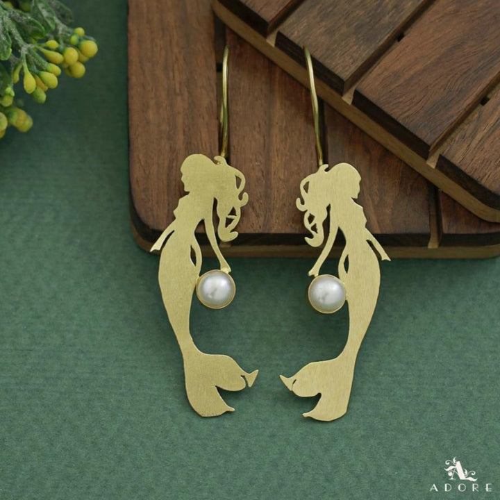 Navika Golden Mermaid With Pearl Drop