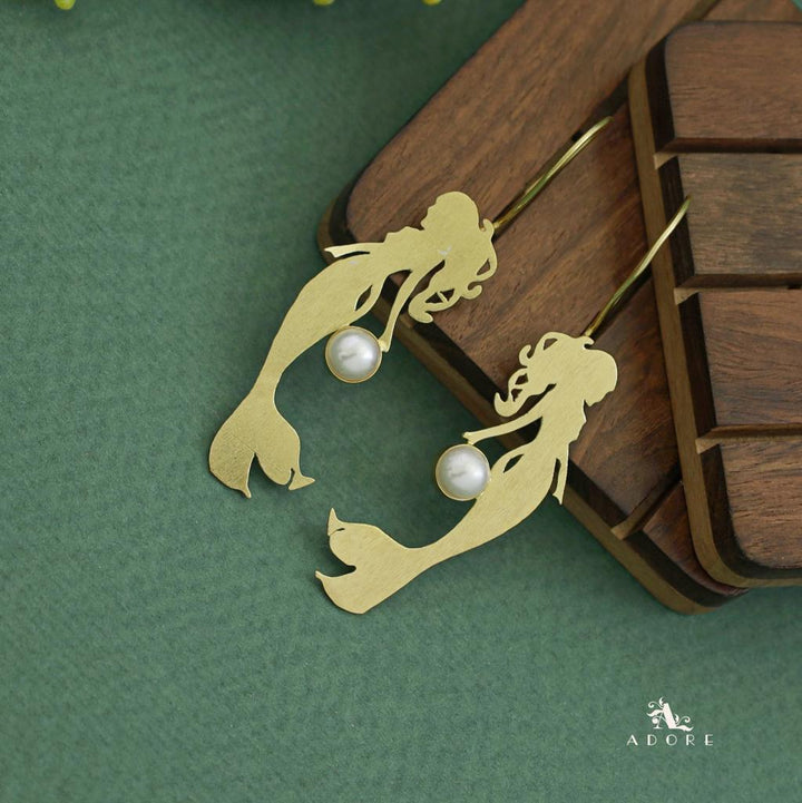 Navika Golden Mermaid With Pearl Drop