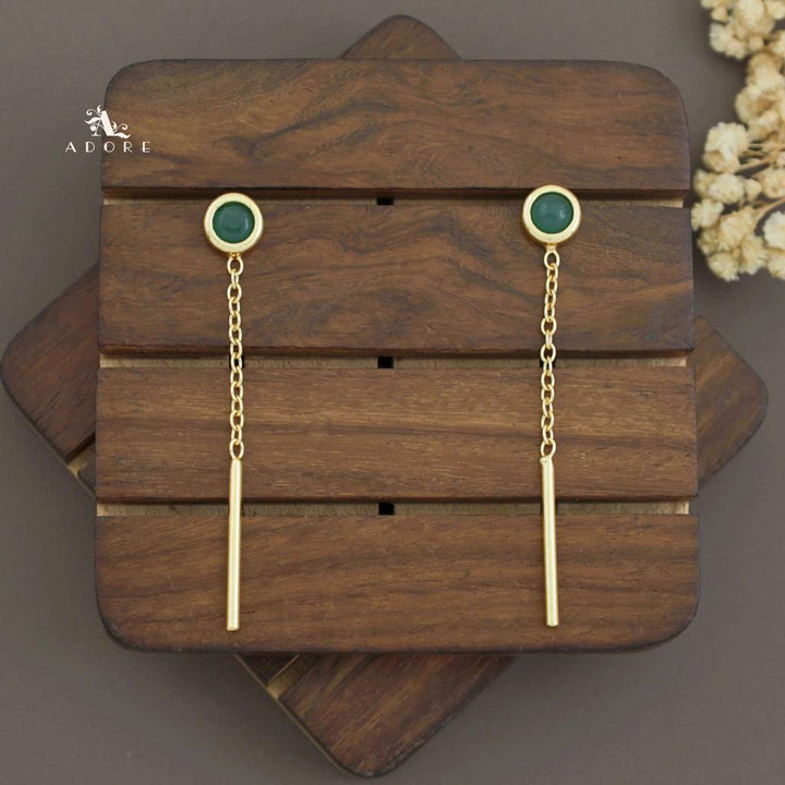 Likhna Round Glossy Chain Needle Earring