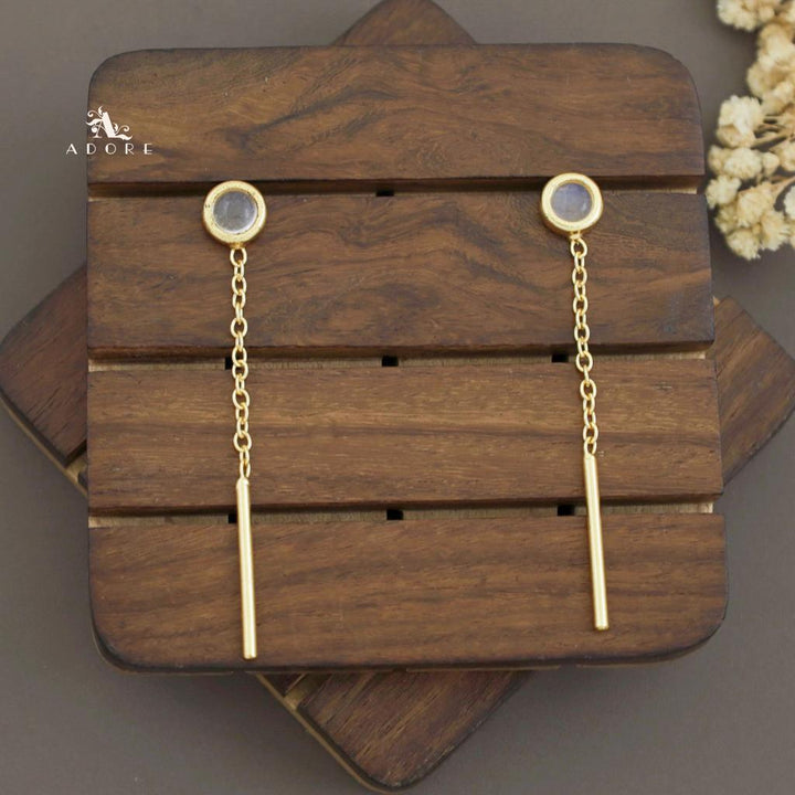 Likhna Round Glossy Chain Needle Earring