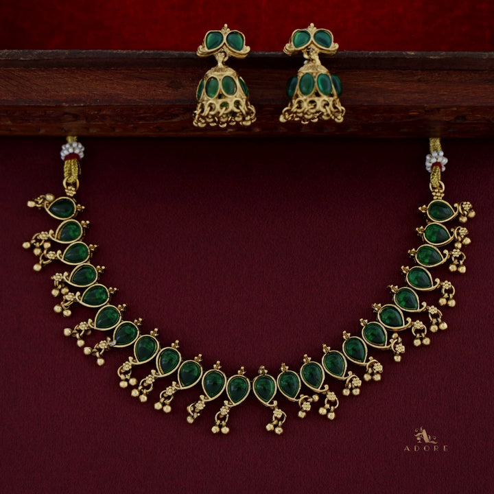 Yashwasi Gold Ball Neckpiece With Earring