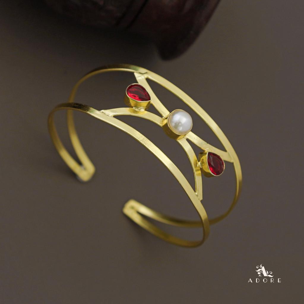 Kalpita Dual Round Glossy With Pearl Bangle