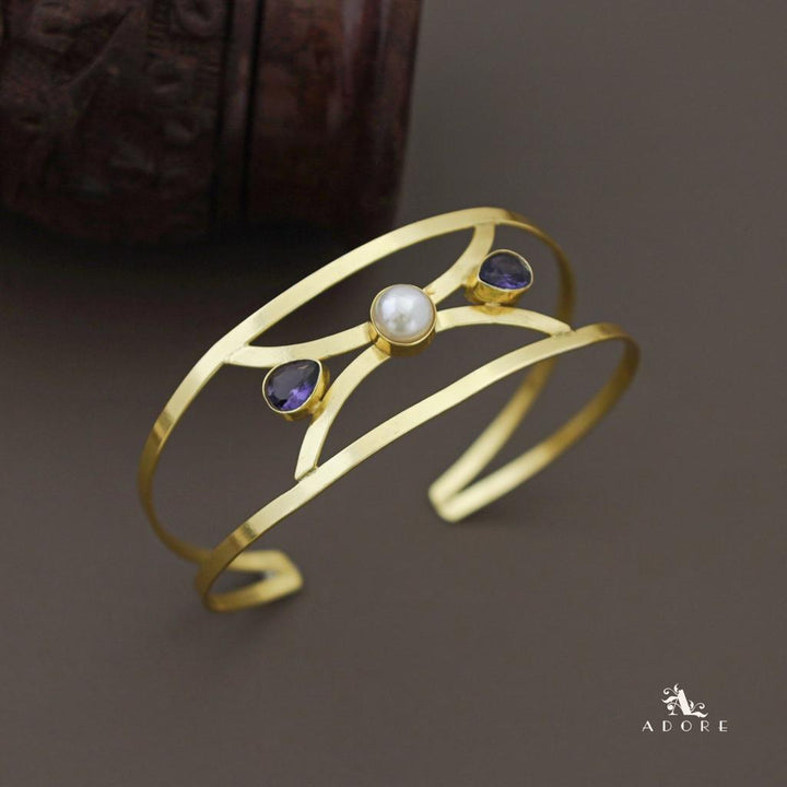 Kalpita Dual Round Glossy With Pearl Bangle