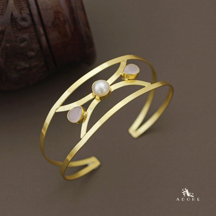 Kalpita Dual Round Glossy With Pearl Bangle