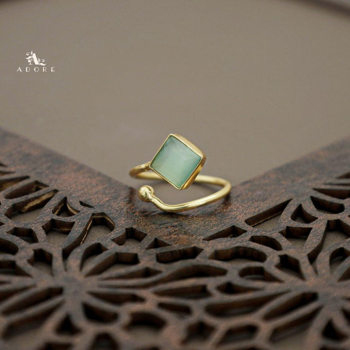 Golden Single Stone Diamond Ring