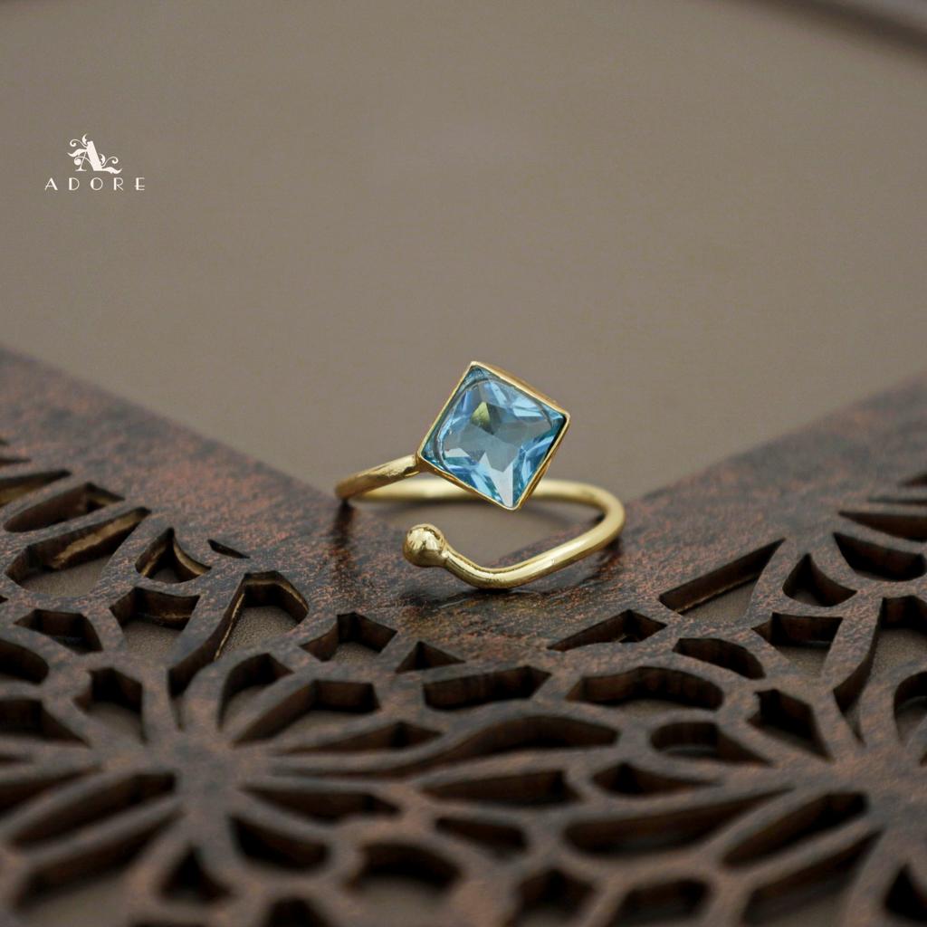 Golden Single Stone Diamond Ring