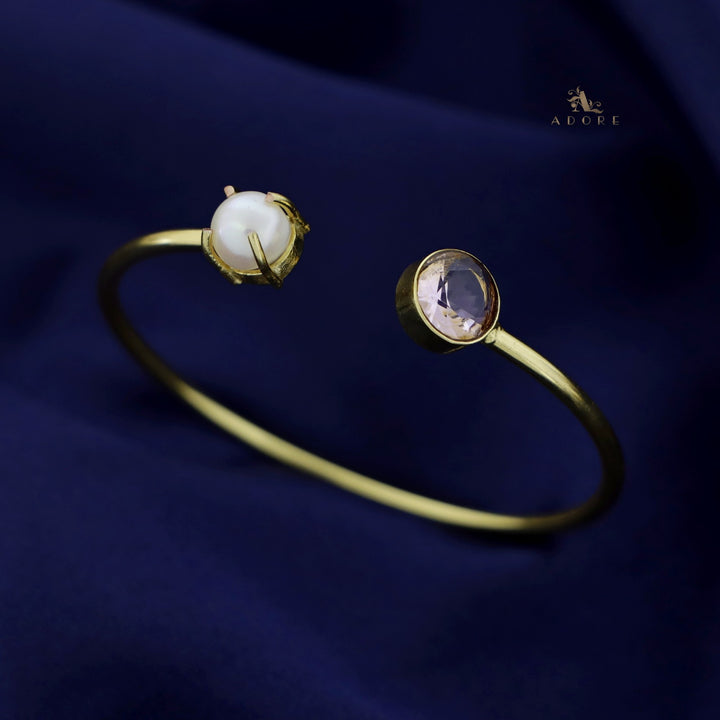 Bisiya Golden Glossy Pearl Bangle