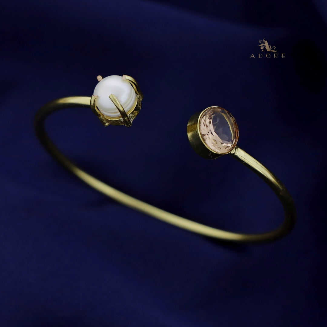 Bisiya Golden Glossy Pearl Bangle