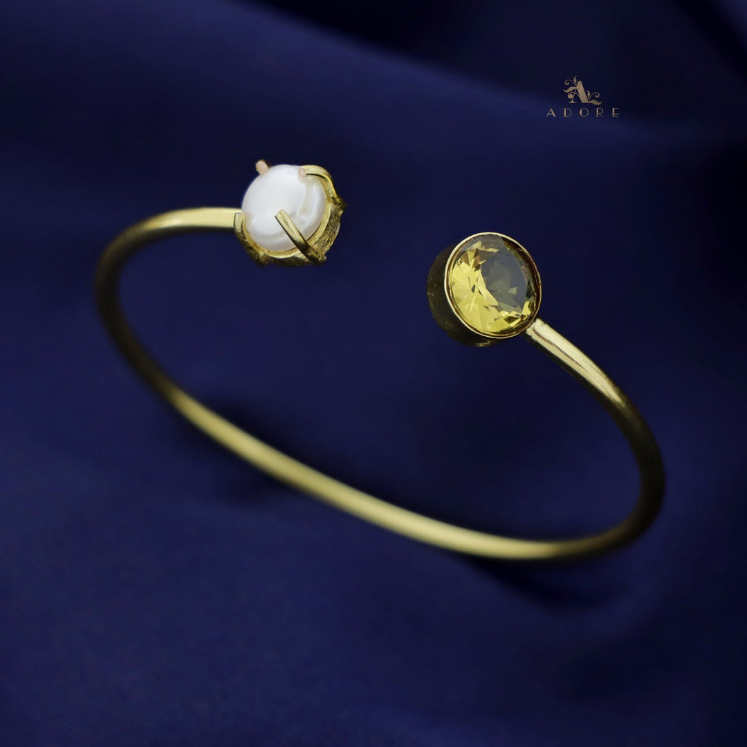 Bisiya Golden Glossy Pearl Bangle