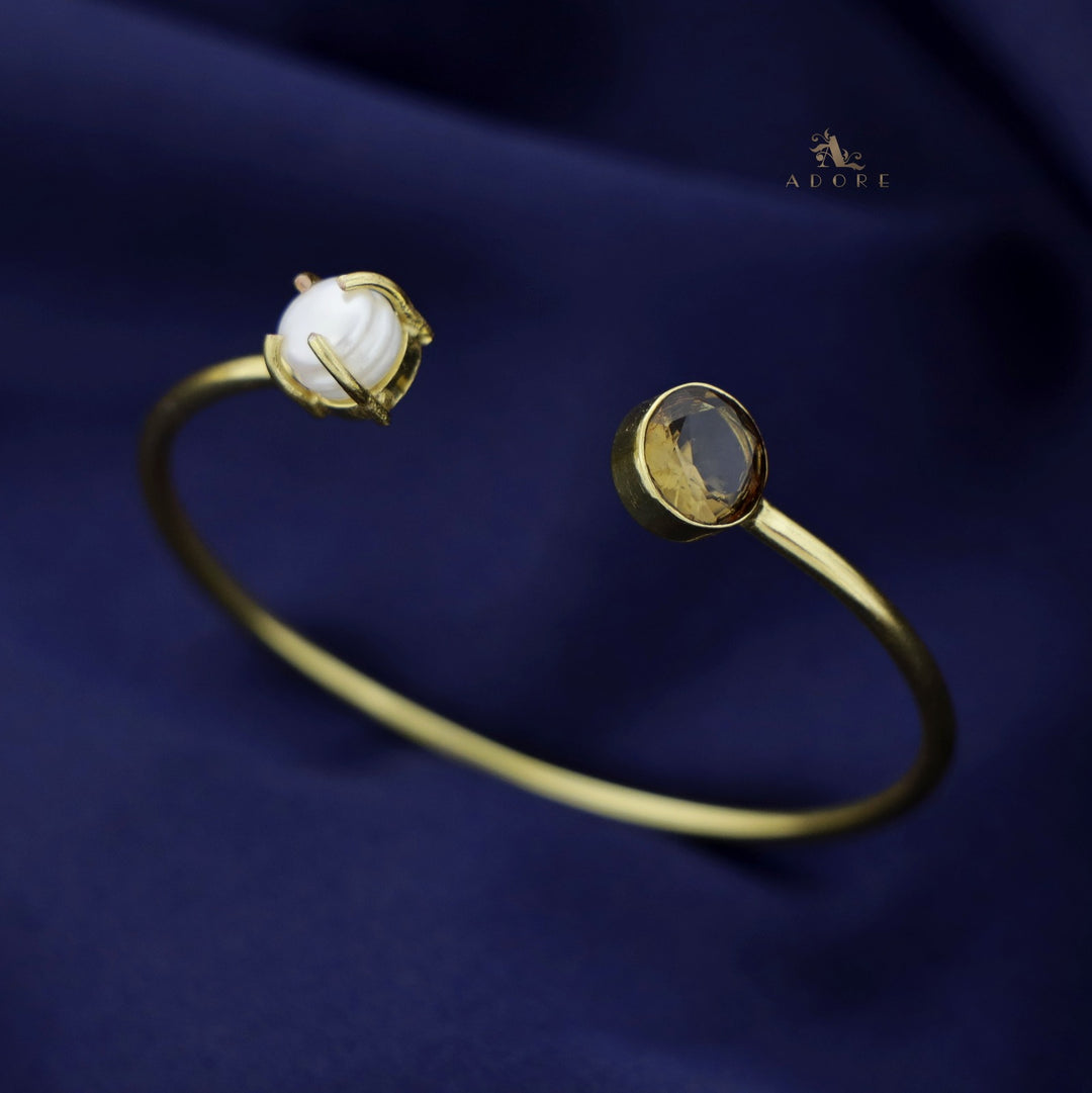 Bisiya Golden Glossy Pearl Bangle