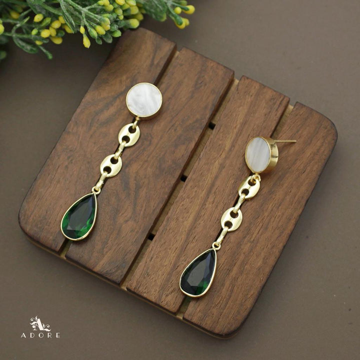 Nile Round MOP Glossy Drop Earring