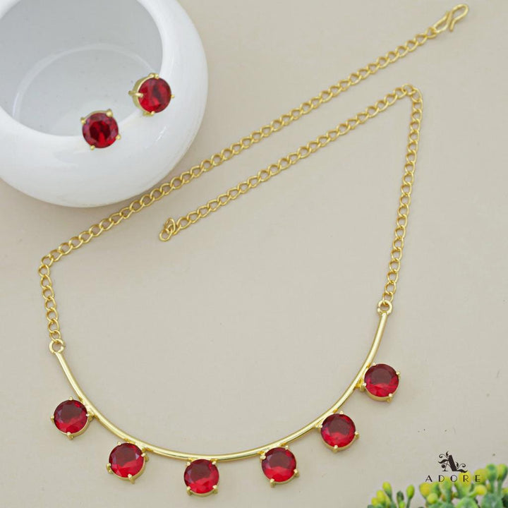 Mejuri Glossy 6 Stone Moon Neckpiece With Stud