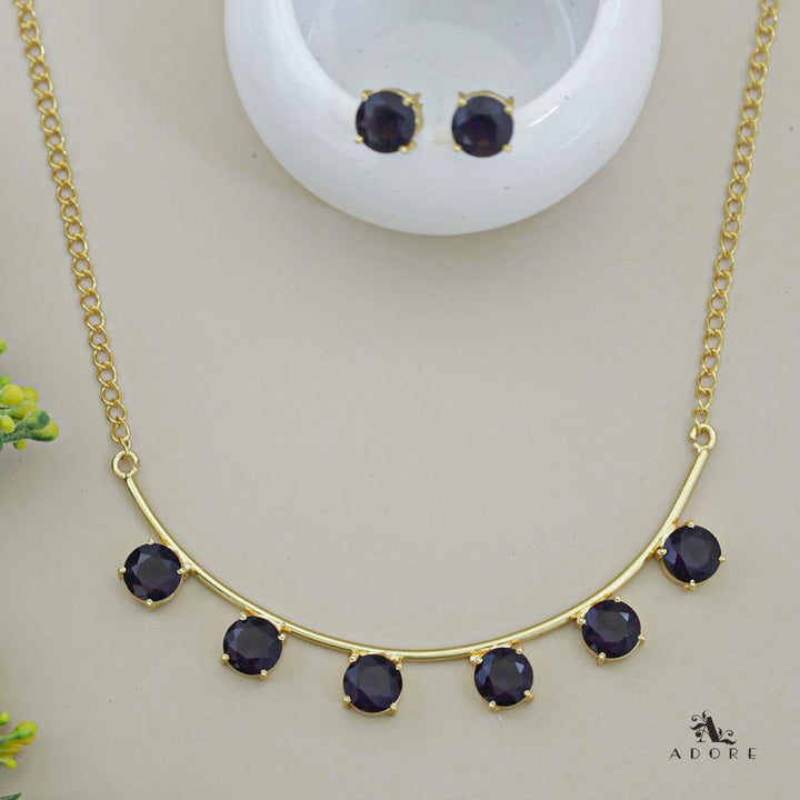 Mejuri Glossy 6 Stone Moon Neckpiece With Stud