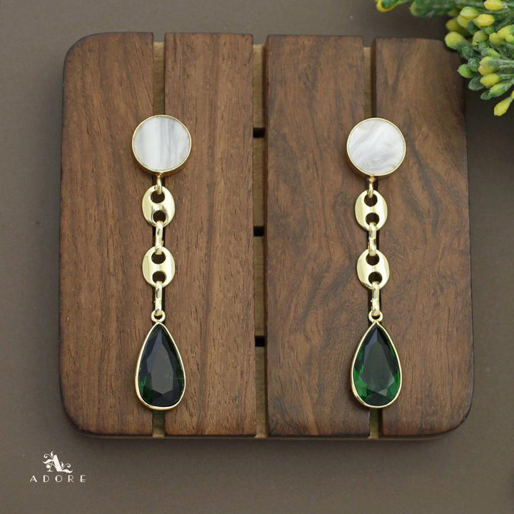 Nile Round MOP Glossy Drop Earring