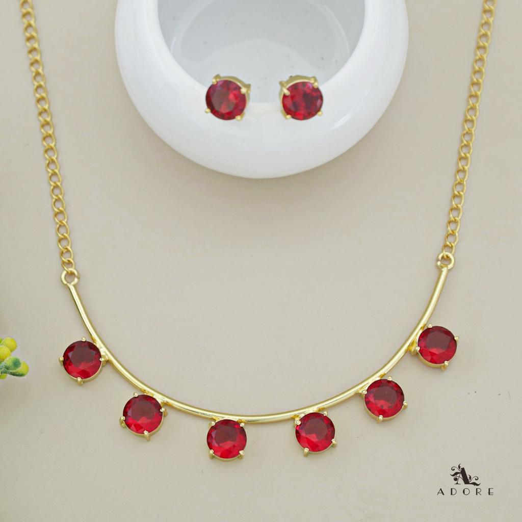 Mejuri Glossy 6 Stone Moon Neckpiece With Stud