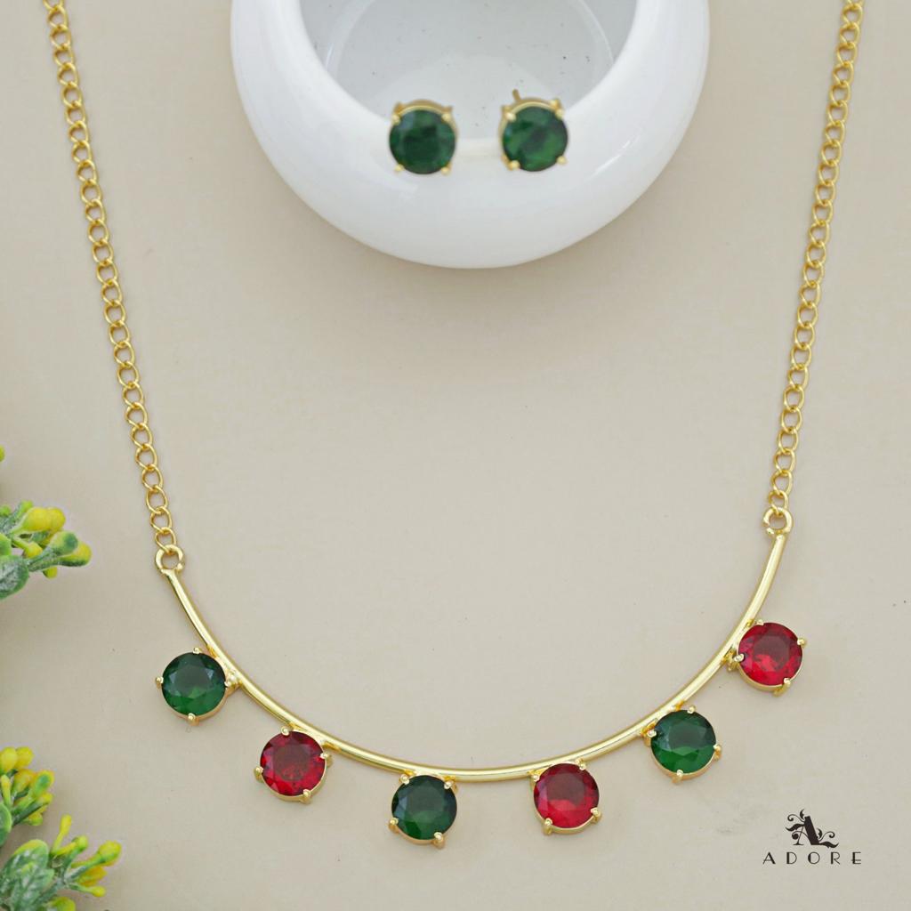 Mejuri Glossy 6 Stone Moon Neckpiece With Stud