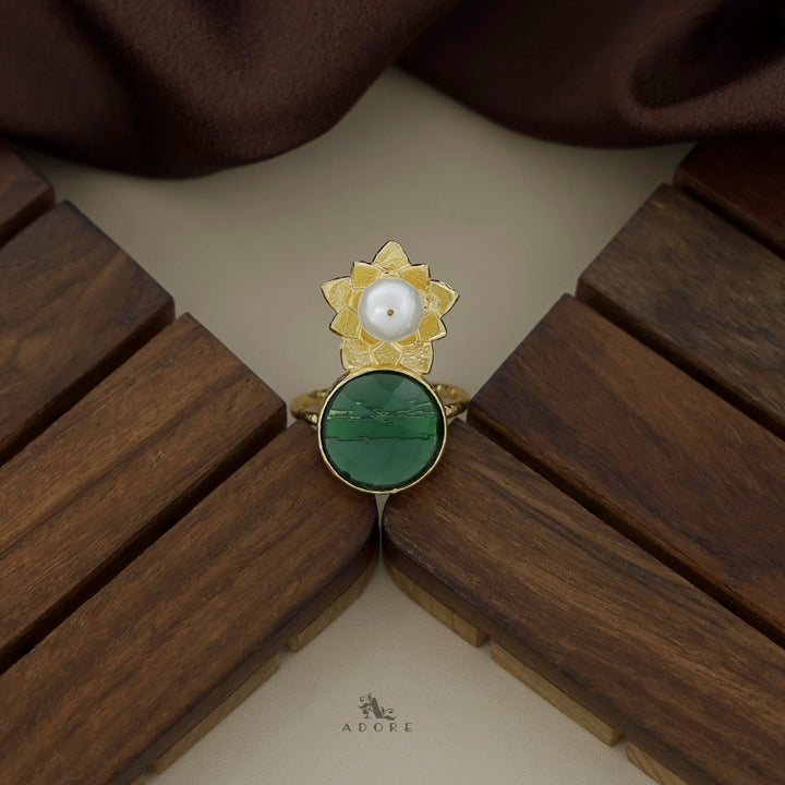 Ruhi Flower Pearl Ring