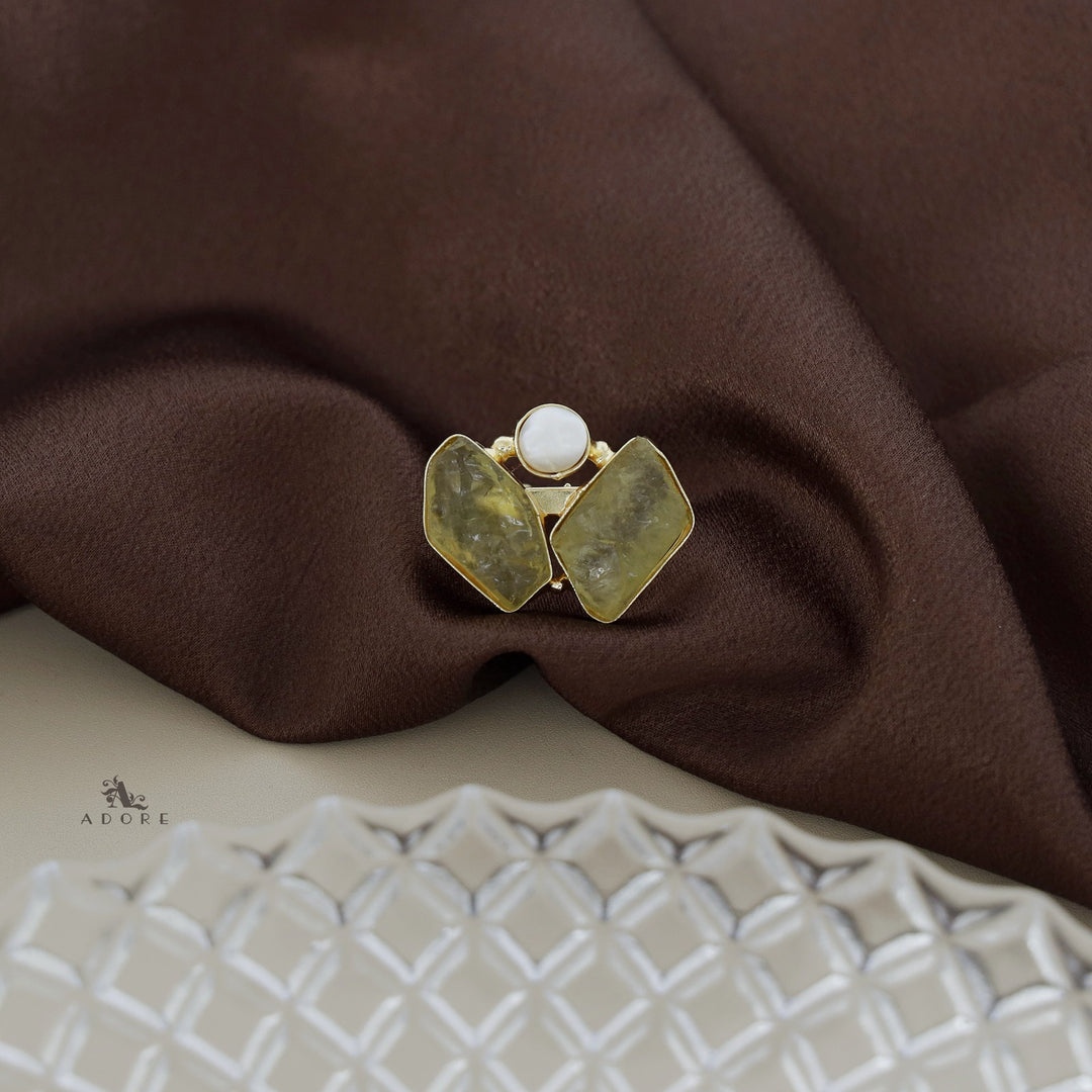 Namya Dual Raw Stone Pearl Ring