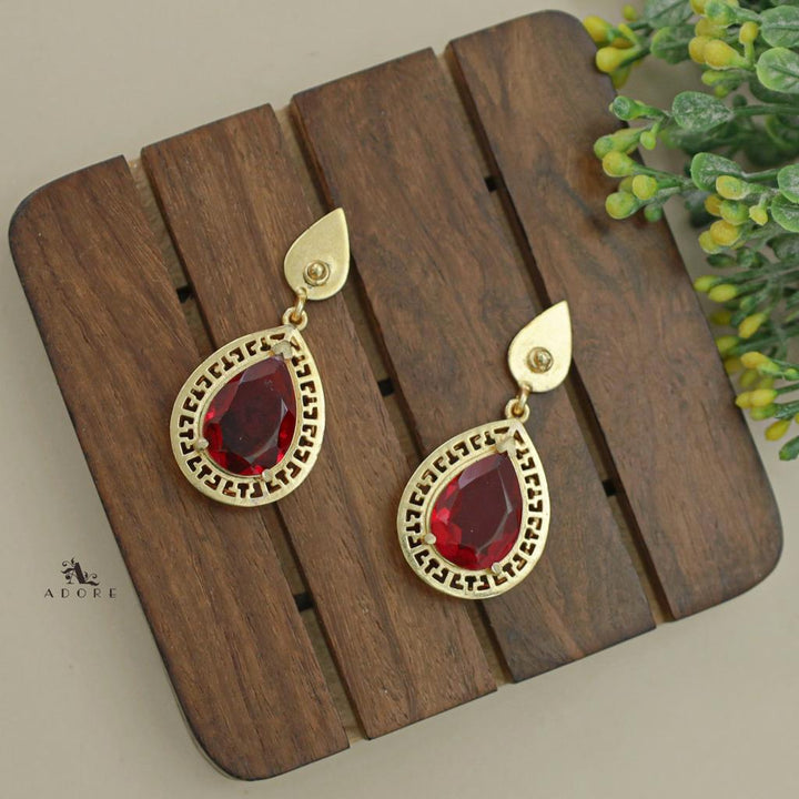 Dazzle Golden Glossy Drop Earring