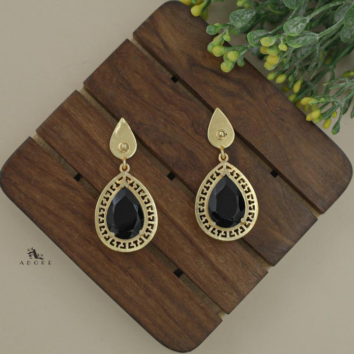 Dazzle Golden Glossy Drop Earring