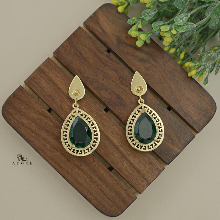 Dazzle Golden Glossy Drop Earring