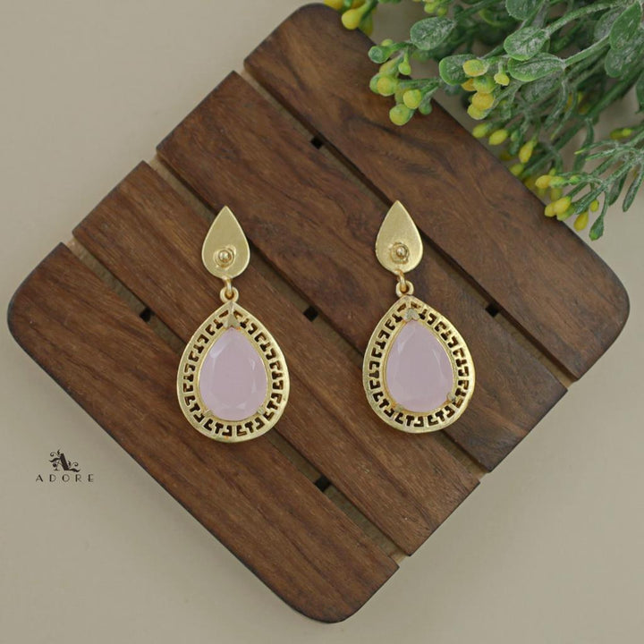 Dazzle Golden Glossy Drop Earring