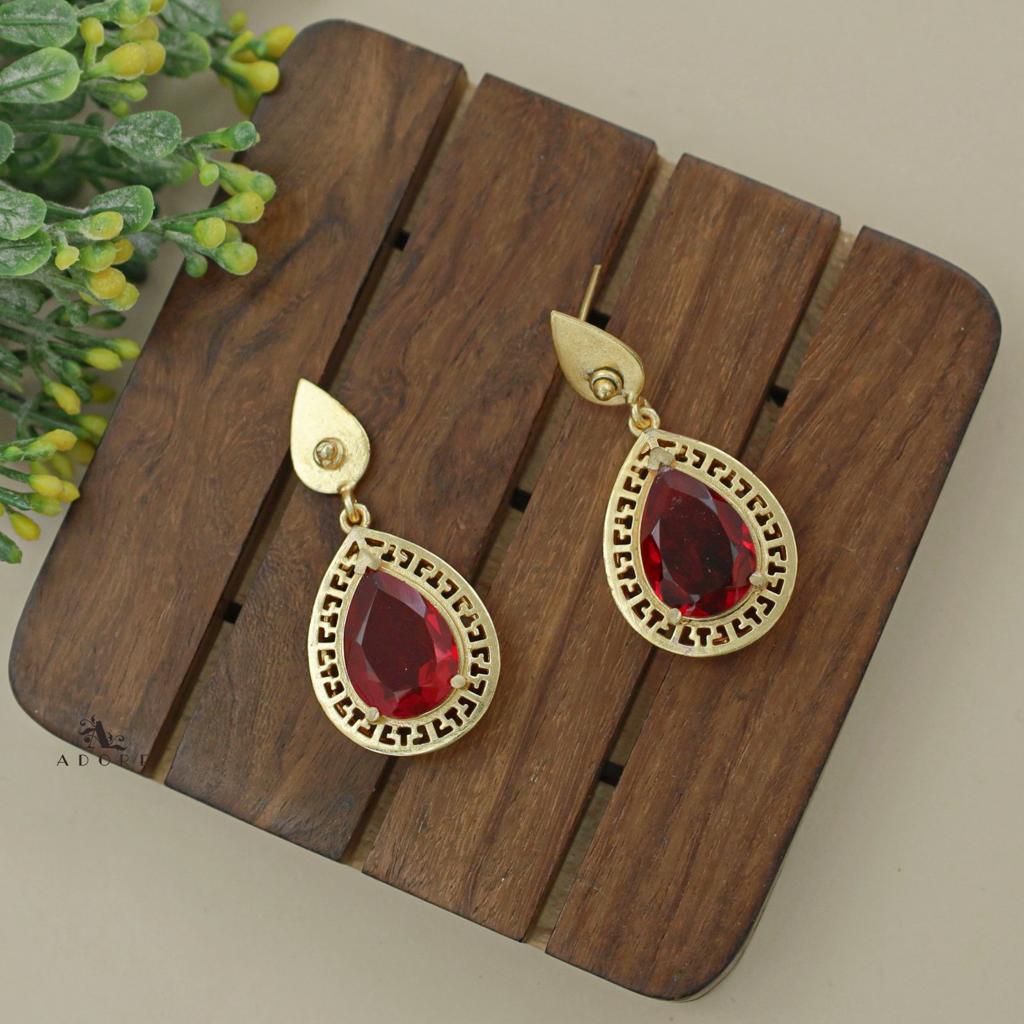 Dazzle Golden Glossy Drop Earring