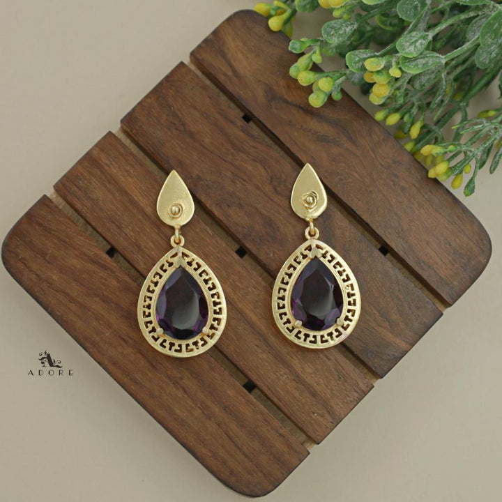 Dazzle Golden Glossy Drop Earring