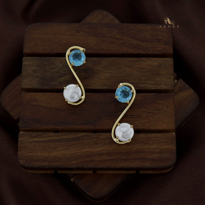 Golden S Baroque + Round Glossy Earring