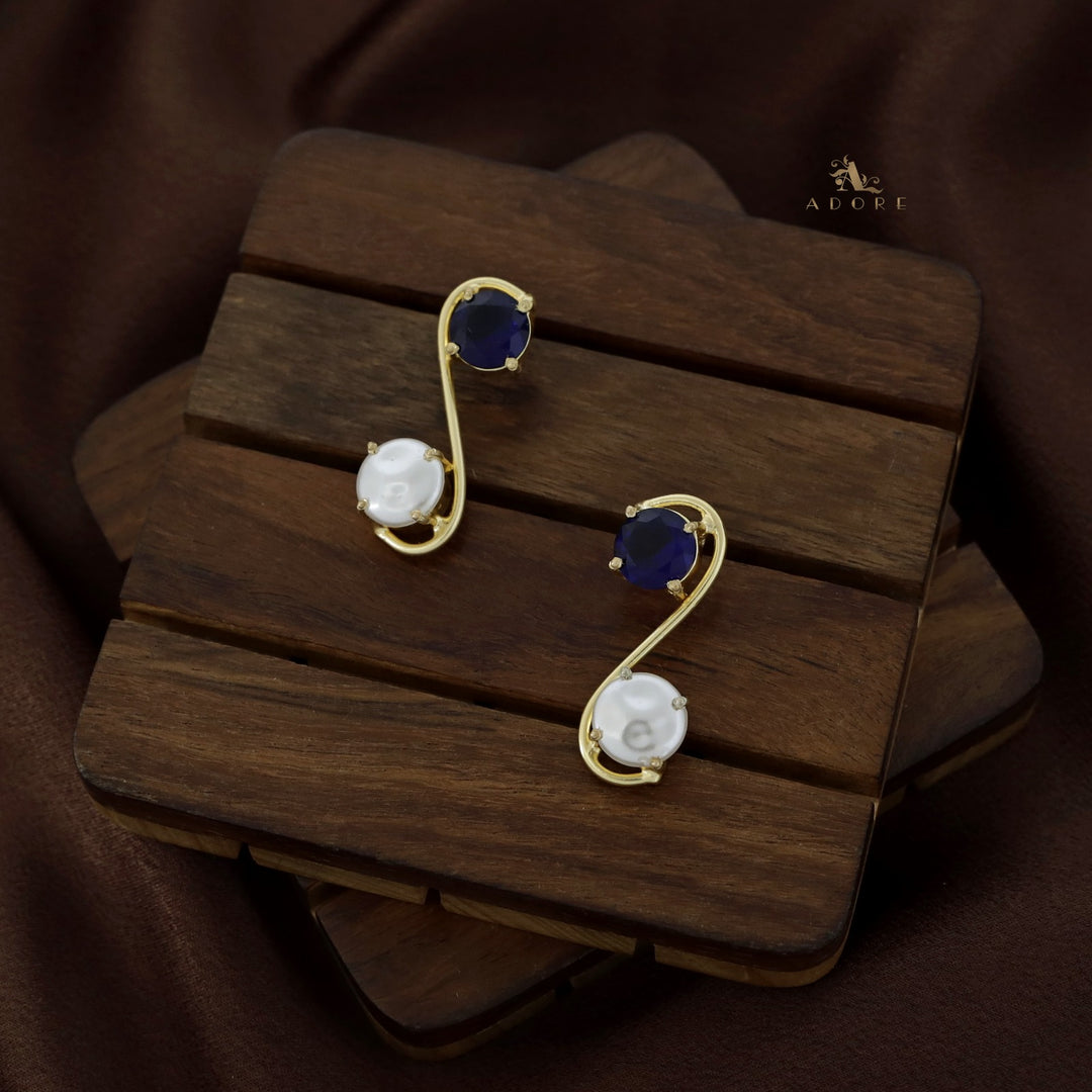 Golden S Baroque + Round Glossy Earring