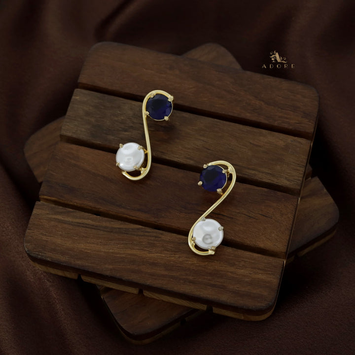 Golden S Baroque + Round Glossy Earring