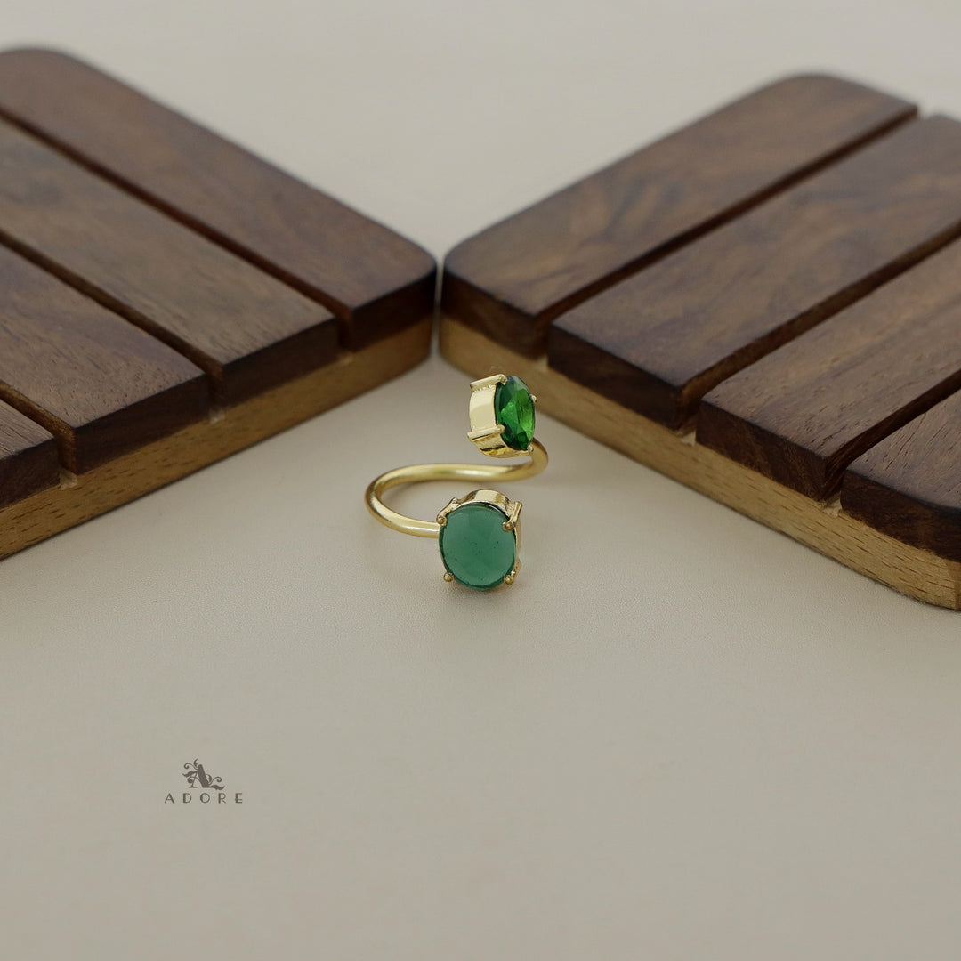 Glossy Dual Size Oval Ring