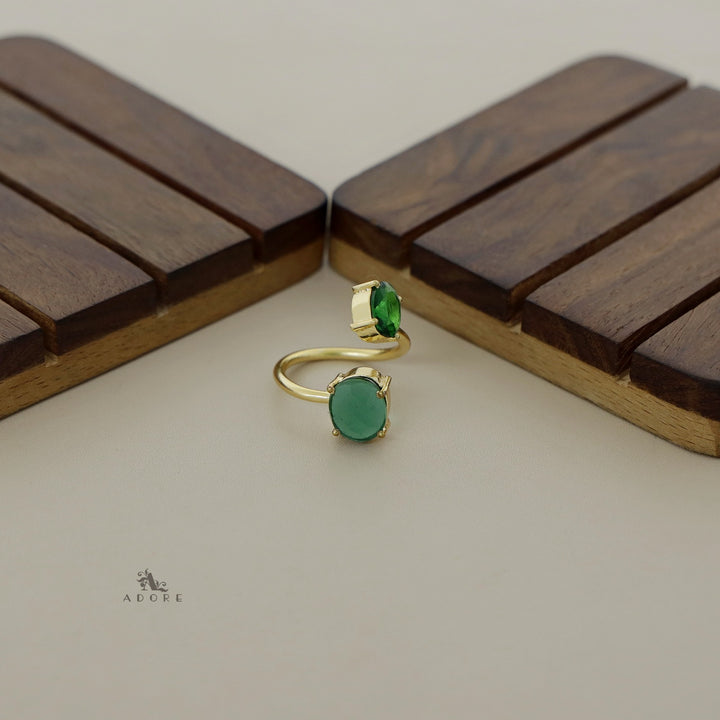 Glossy Dual Size Oval Ring