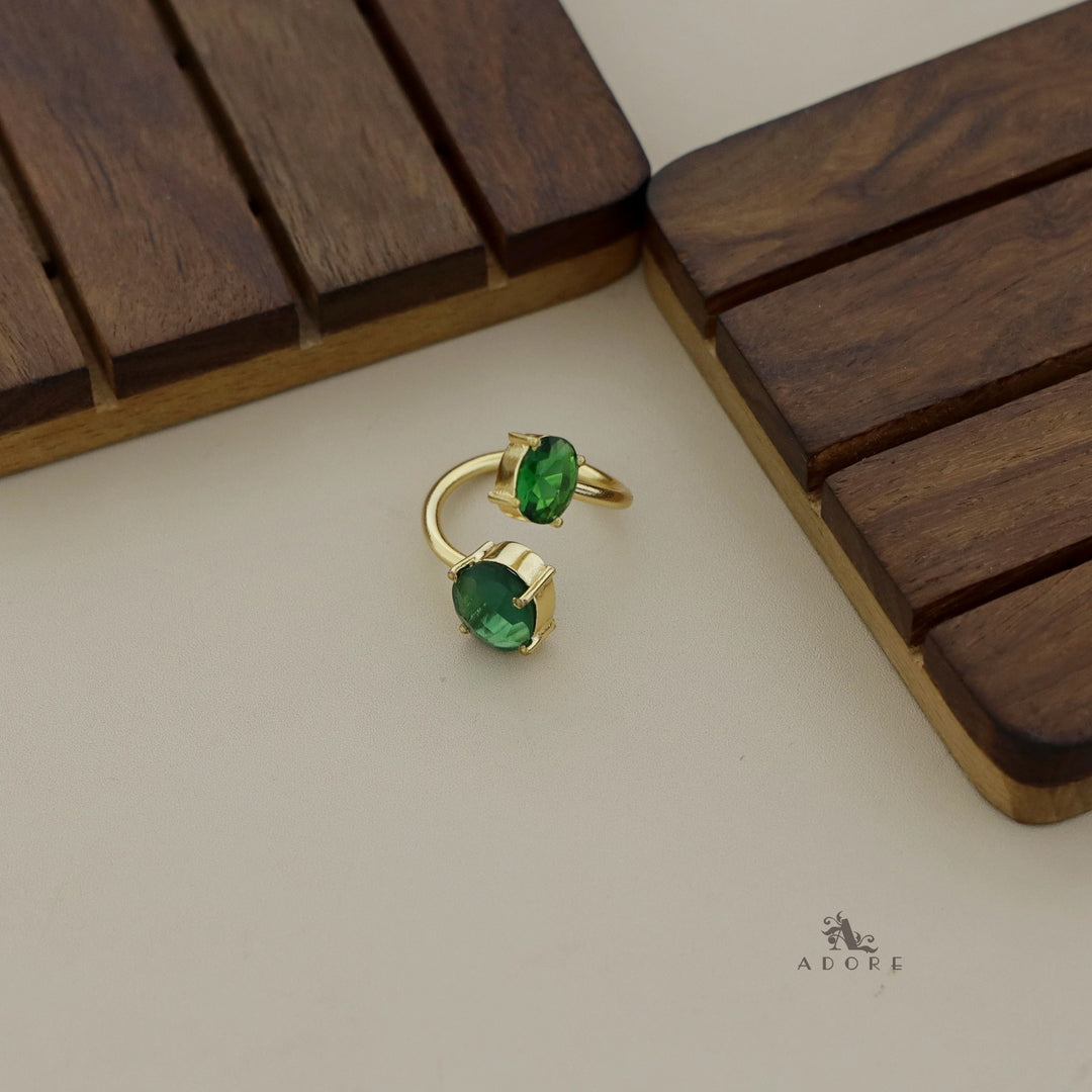 Glossy Dual Size Oval Ring