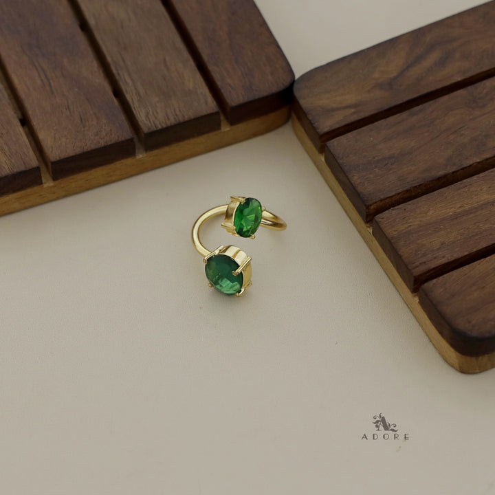 Glossy Dual Size Oval Ring