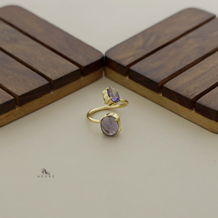 Glossy Dual Size Oval Ring