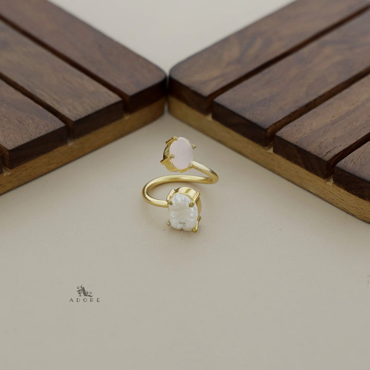 Glossy Dual Size Oval Ring