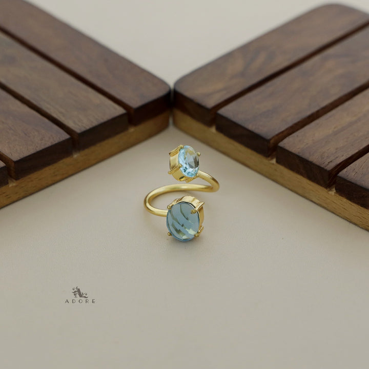 Glossy Dual Size Oval Ring