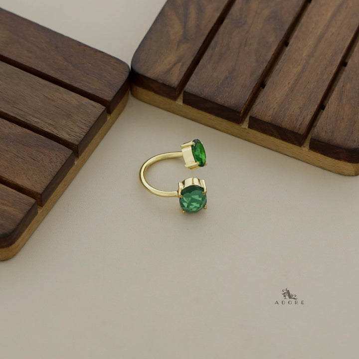 Glossy Dual Size Oval Ring
